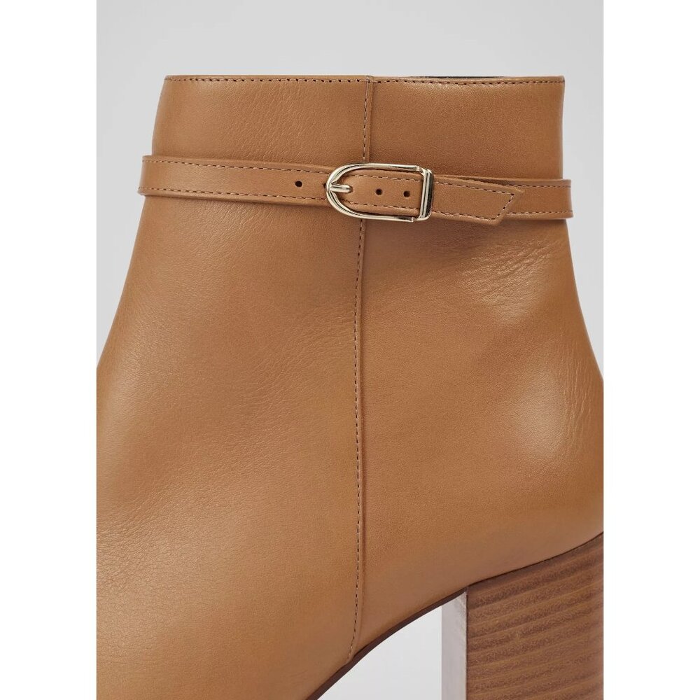 🆕 LK BENNETT Bryony Leather Belted Ankle Boot 8 Camel Tan - Picture 4 of 12